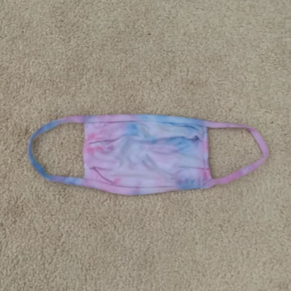 NWT pink & blue tie dye handmade fabric face mask